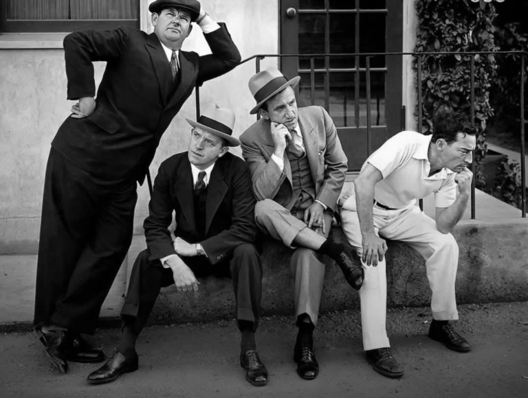 Oliver-Hardy-Stan-Laurel-Jimmy-Durante-and-Buster-Keaton-1932